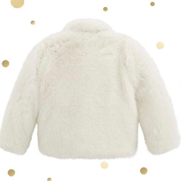 NWOT Petit Bateau Girls White Faux Fur Coat - Picture 4 of 7